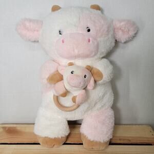 Animal Adventure Baby's First Cow Plush & Rattle Set